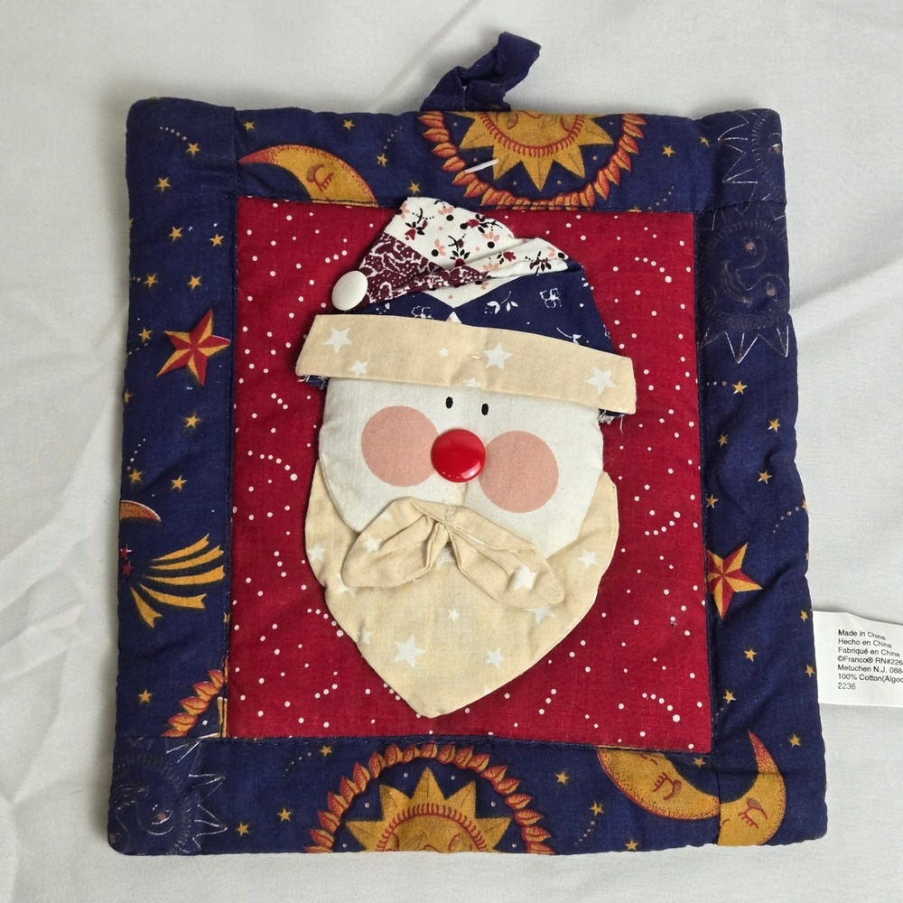 Franco‎ Celestial Starry Night Sky Santa Claus Holiday Pot Holder Cotton 2236